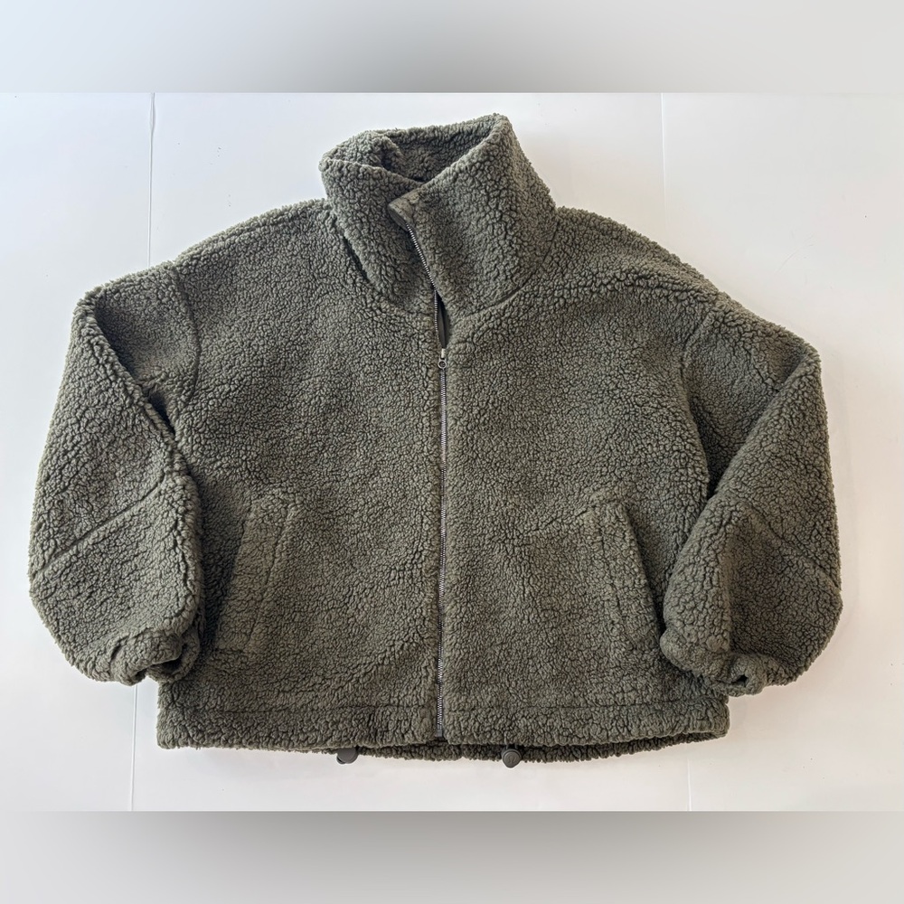Lululemon Dark Gray Cinchable Fleece Zip Up - size 12